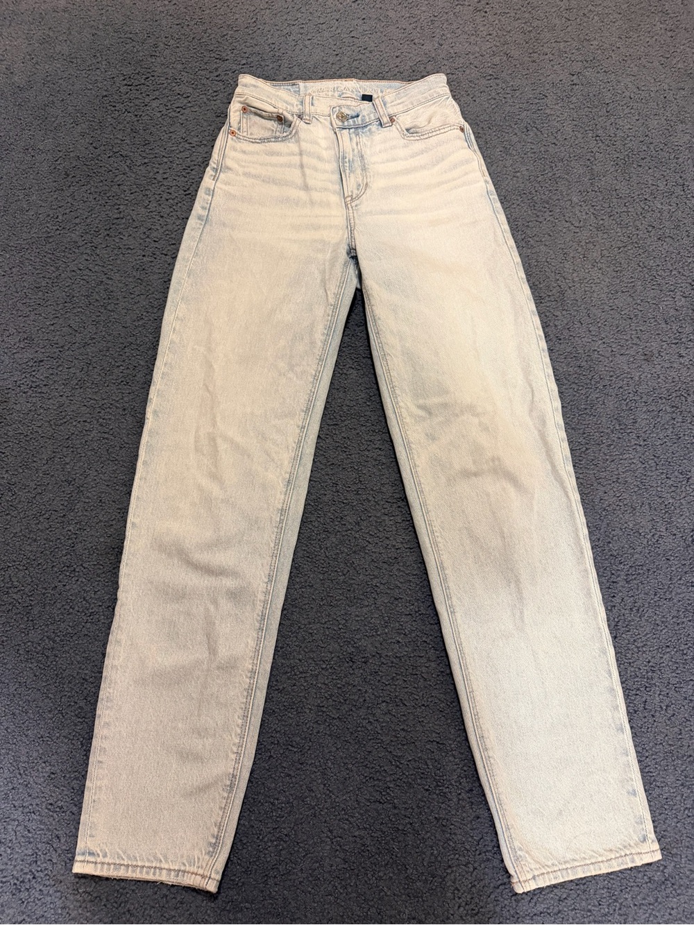 American Eagle Outfitters Pale Blue Straight-Leg Jeans